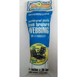 Vintage Oceanside Weatherproof Plastic Lawn Furniture Reweb Kit White blue